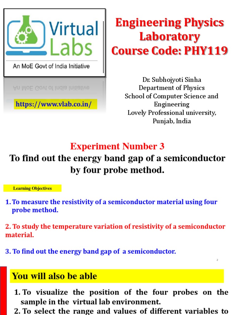 Experiment 3 - Four Probe Experiment, PDF, Semiconductors