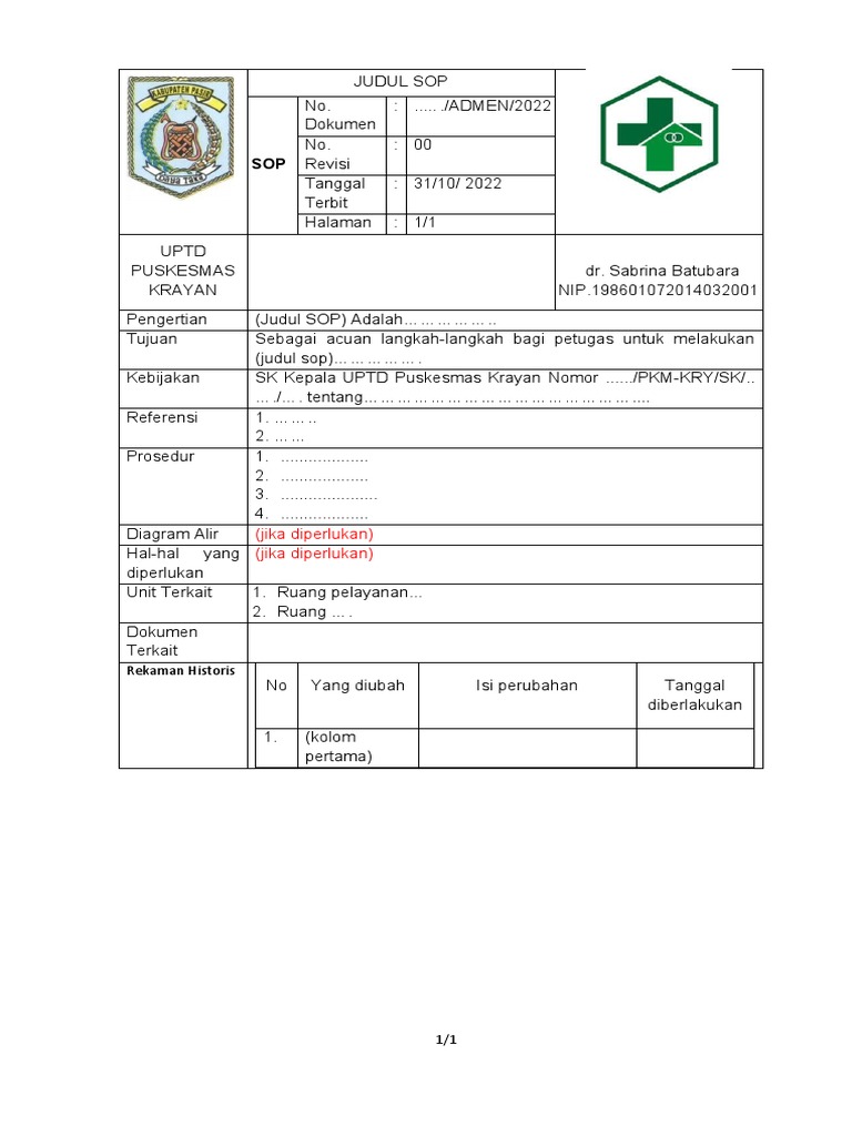 Contoh format sop pdf