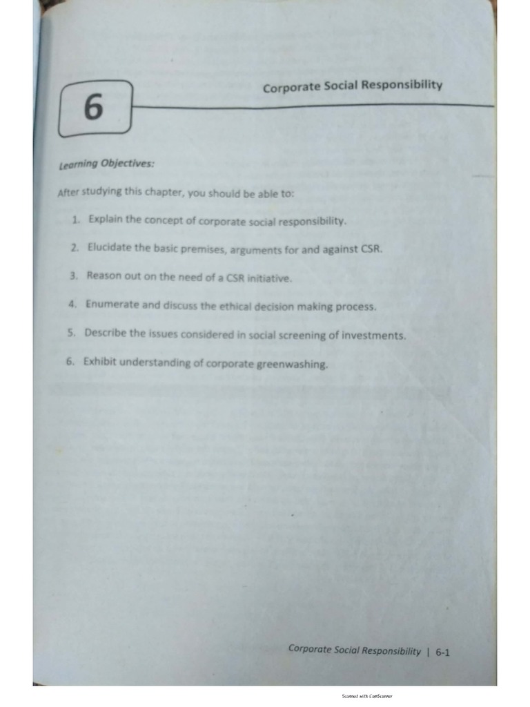 Chapter 6. Corporate Social Responsibility | PDF