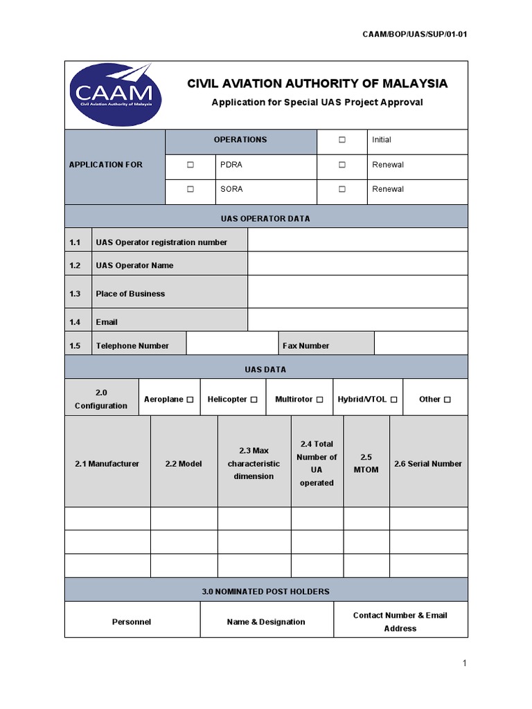 Special UAS Project Approval Application | PDF | Unmanned Aerial Vehicle