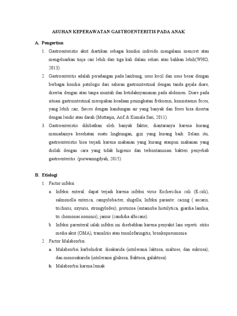 Asuhan Keperawatan Gastroenteritis Pada Anak Pdf