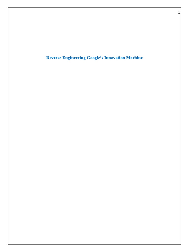 Google’s Innovation Strategy Explained | PDF | Innovation | Society