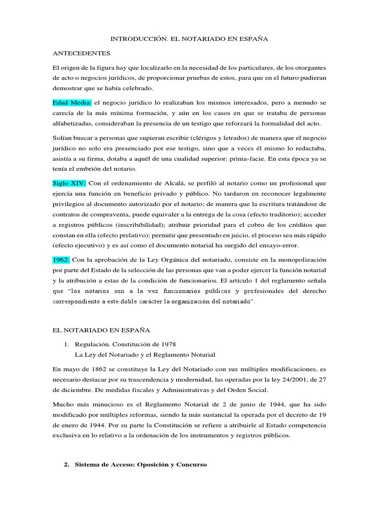 Historia y Regulación del Notariado en España | PDF