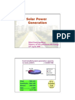 Solar Power Generation: Bibek Bandyopadhyay Ministry of New and Renewable Energy 25 April, 2008