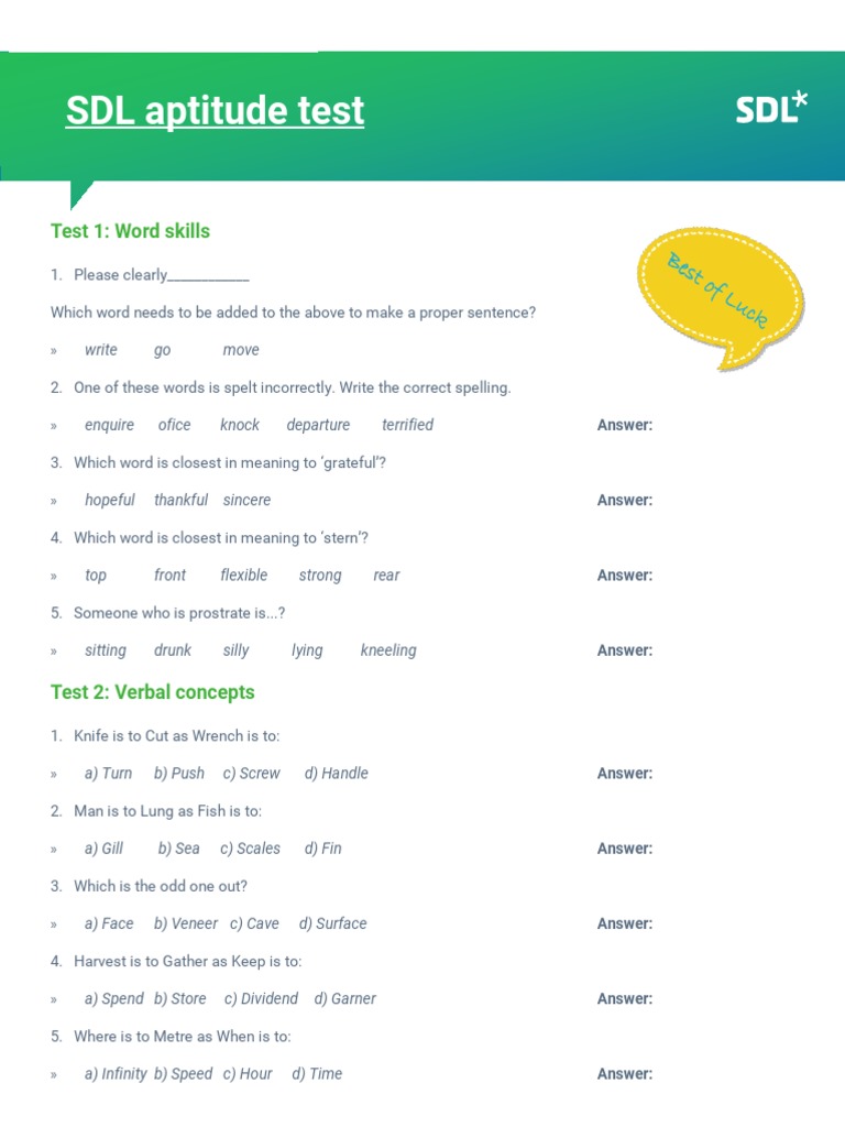 Aptitude test 1 download free pdf cognition cognitive science