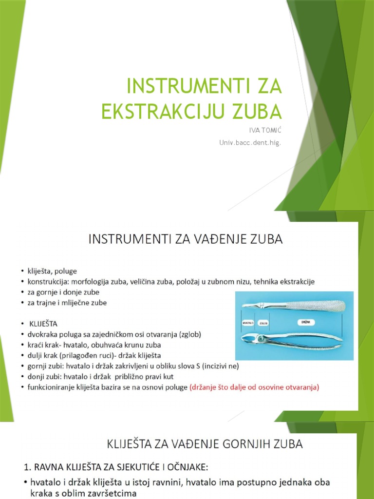 Instrumenti Za Ekstrakciju Zuba | PDF