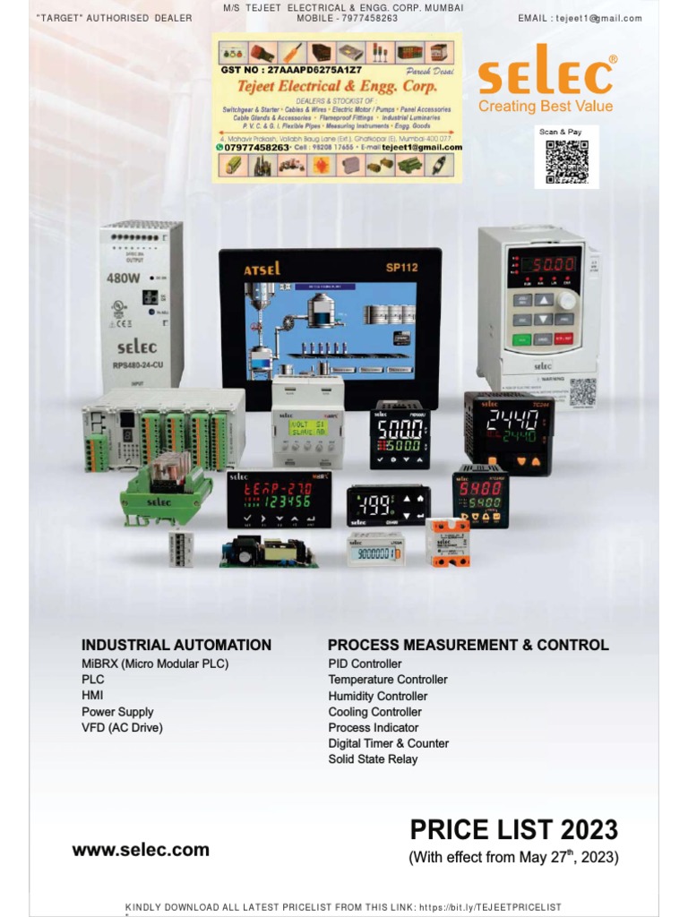 Selec Timer, Controller, PLC, VFD Price List Wef 25042022 PDF