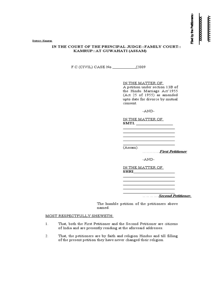 Documents For Mutual Consent Divorce