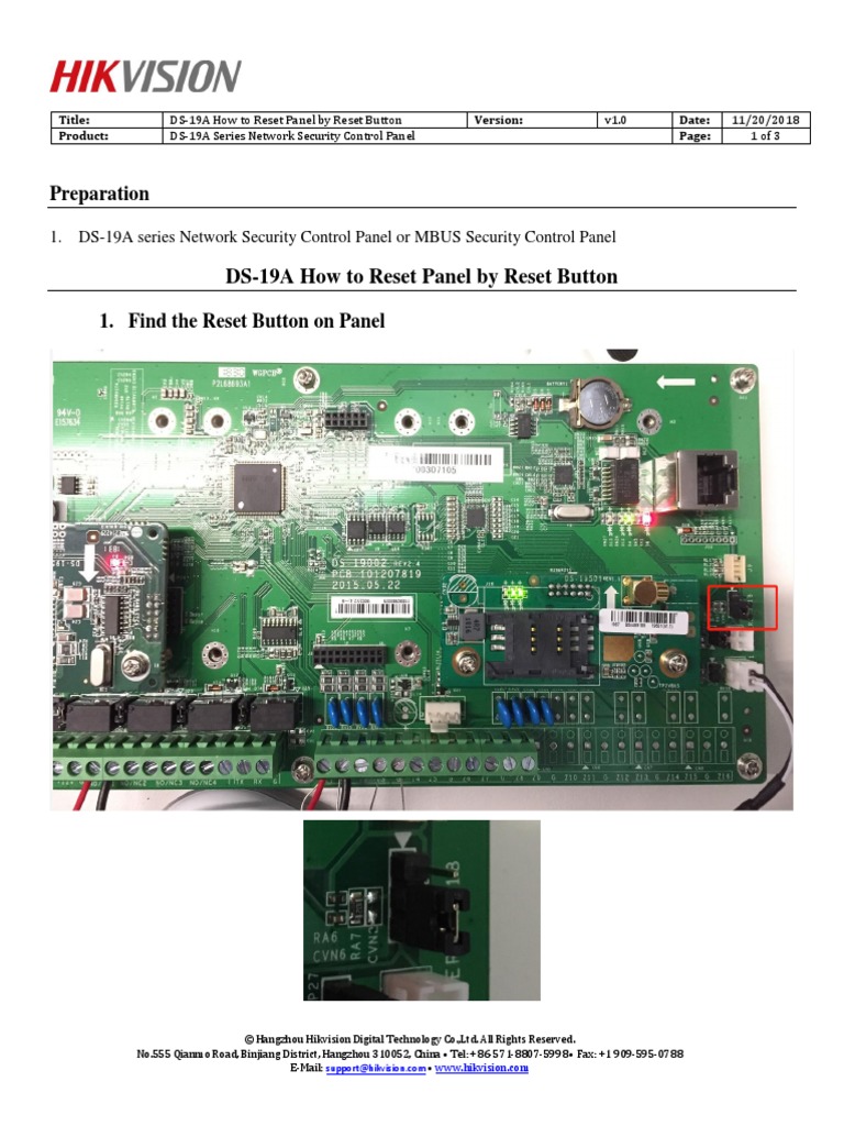 【1103】DS 19A How to Reset Panel by Reset Button | PDF | System Software ...