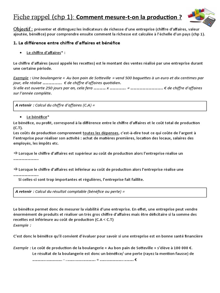 Rappel Sur La Mesure de La Production | PDF | Valeur ajoutée | Chiffre ...