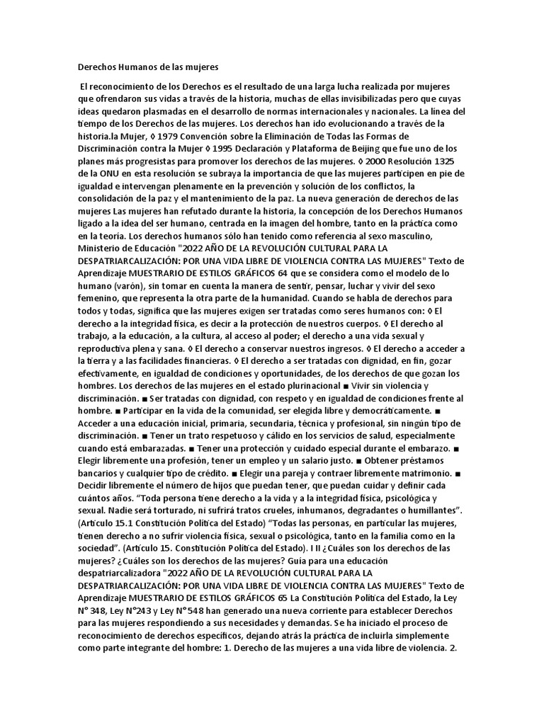 Derechos Humanos de Las Mujeres | PDF | Mujer | Estudios de género