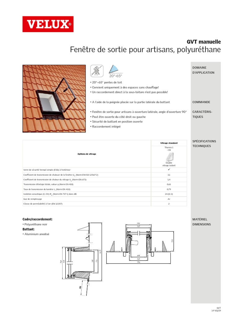 Fiches techniques fenêtres Velux | PDF | Fenêtre | Ingénierie et ...