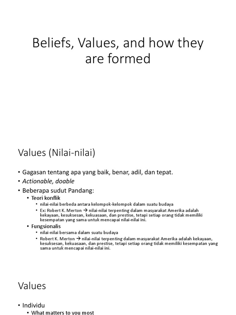 3 Beliefs, Values, and How They Are Formed | PDF