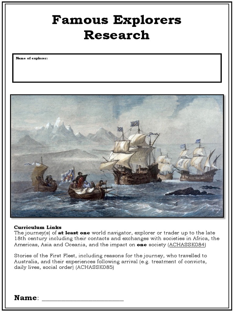 Famous Explorers Research Project Guide | PDF | Exploration