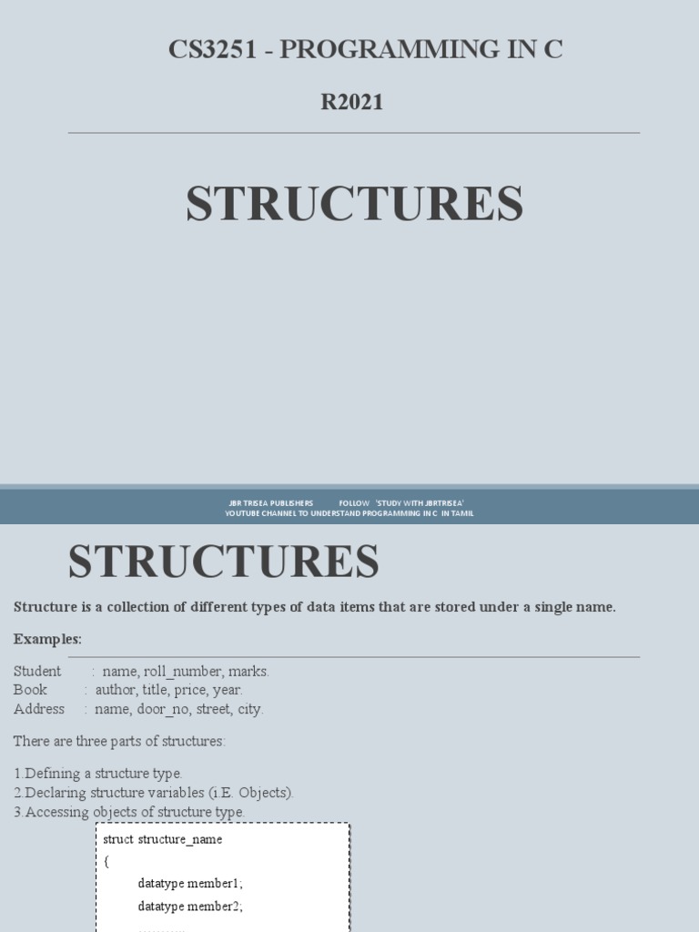 10 - Structures | PDF | Pointer (Computer Programming) | Software ...