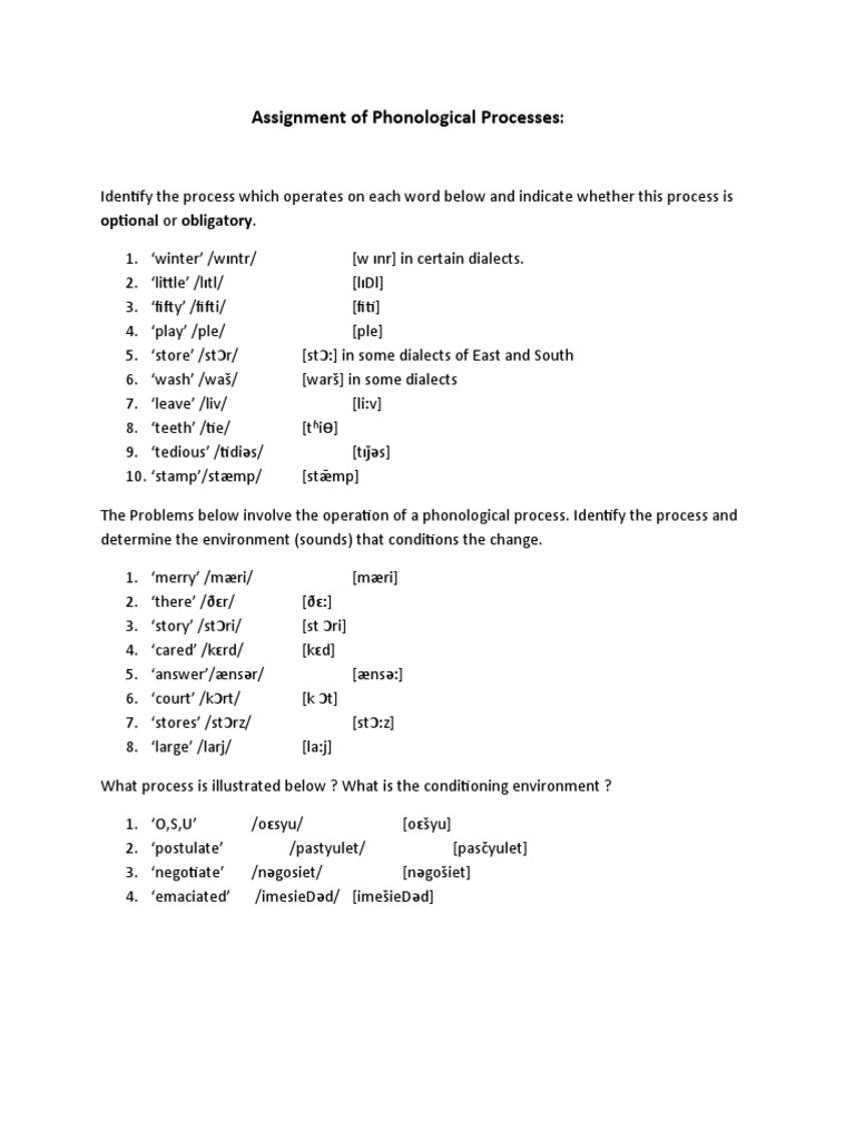 Phonological Processes (Tugas Phonology 2) | PDF | Language Arts ...