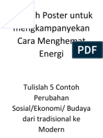 Buatlah Poster Untuk Mengkampanyekan Cara Menghemat Energi