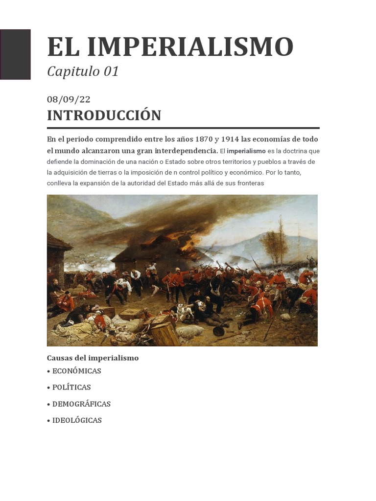 Causas y Consecuencias del Imperialismo | PDF | Colonialismo | Imperialismo