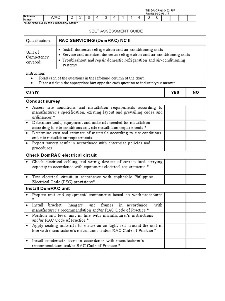 RAC Servicing (DomRAC) NC II Guide | PDF | Electric Motor | Troubleshooting