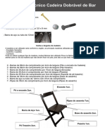 Cadeira dobrável de bar projeto técnico