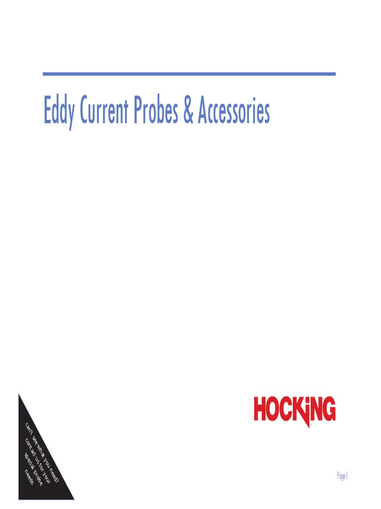 Hocking NDT Eddy Current Probes Guide | PDF | Inductor | Nondestructive ...