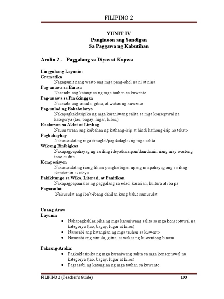 Aralin 2 TG | PDF
