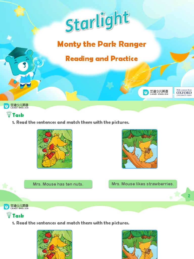 SL2-U1-L4-Monty The Park Ranger Reading and Practice | PDF