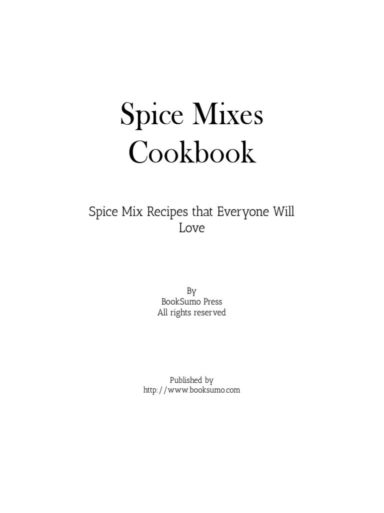 Spice Mixes Cookbook PDF Spice Chili Pepper