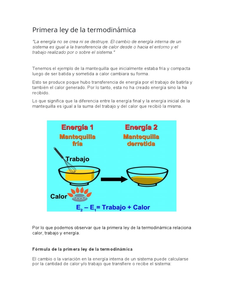 Primera Ley de La Termodinámica | PDF