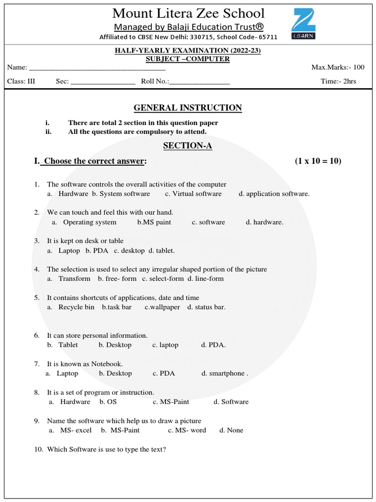 Class 3 | PDF | Computer Hardware | Laptop