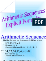 Arithmetic Sequences Explicit