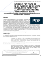 A Aposentadoria Por Tempo de Contribuição e A Ausência de Um Limite Mínimo de Idade, Sob o Aspecto Do Risco Social Protegido Pelo Regime Geral de Previdência Social