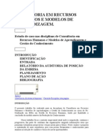 Consultoria em Recursos Humanos e Modelos de Aprendizagem