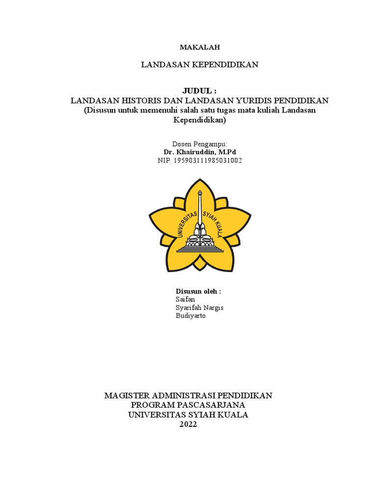 Landasan Historis & Yuridis Pendidikan | PDF