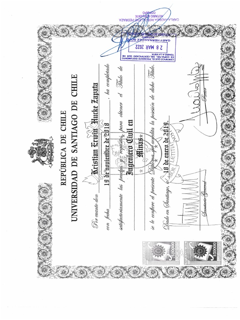 Certificado De Título Pdf