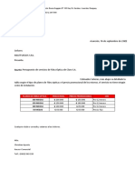 Presupuesto Fibra Optica Claro