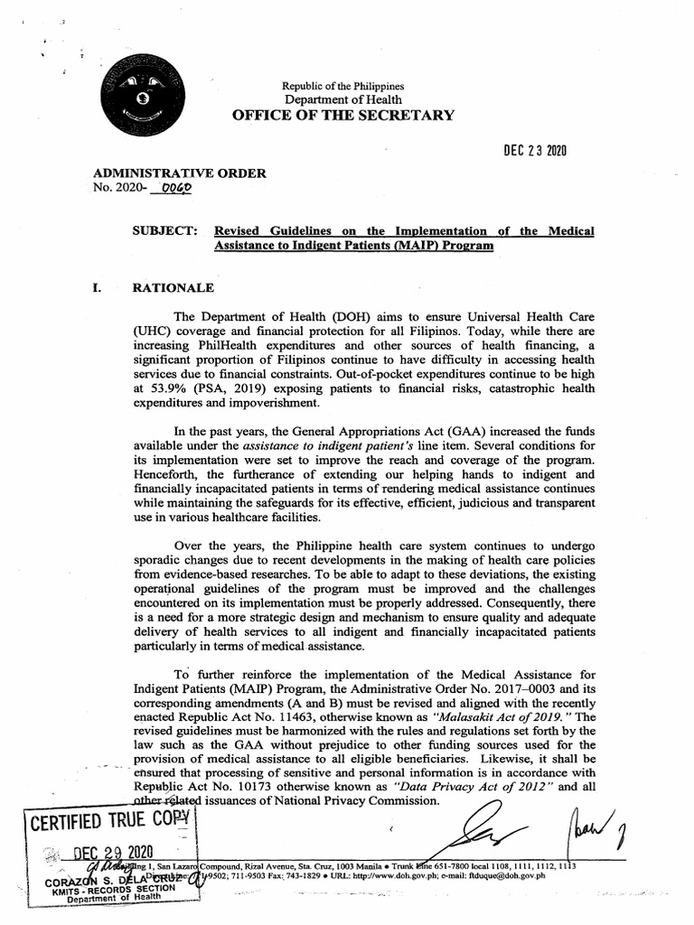 Revised MAIP Guidelines 2020 | PDF | Hospital | Medicine
