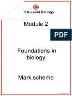 OCR A-Level Biology Module 2 Foundations in biology Mark scheme