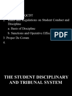 The Student Disciplinary and Tribunal System