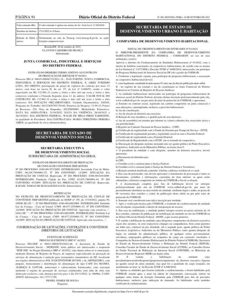 Dodf 200 24102022 Integra9192 PDF Orçamento governamental