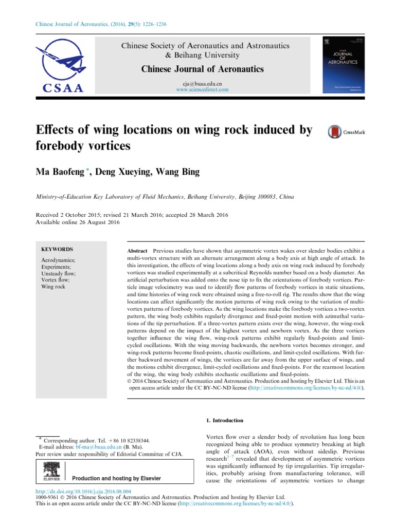 Effects of Wing Locations On Wing Rock Induced by 2016 Chinese