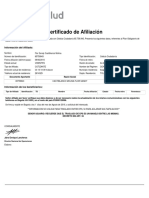 Certificado de Afiliación: Información Del Afiliado