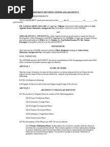 Owner-Architect Agreement