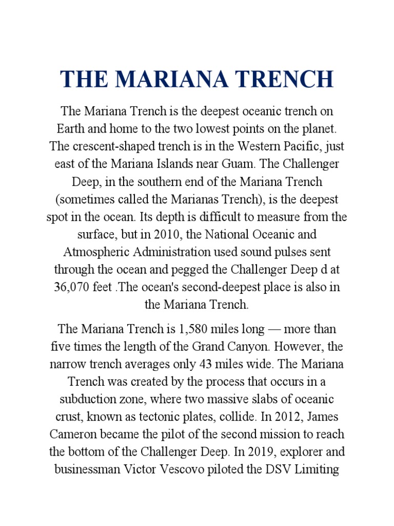The Mariana trench | PDF
