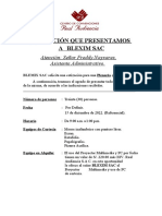 Cotización Que Presentamos A Blexim Sac: Atención: Señor Freddy Nayvares, Asistente Administrativo