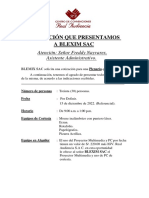 Cotización Que Presentamos A Blexim Sac: Atención: Señor Freddy Nayvares, Asistente Administrativo