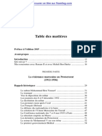 Table Des Matières: La Résistance Marocaine Au Protectorat (1912-1956)