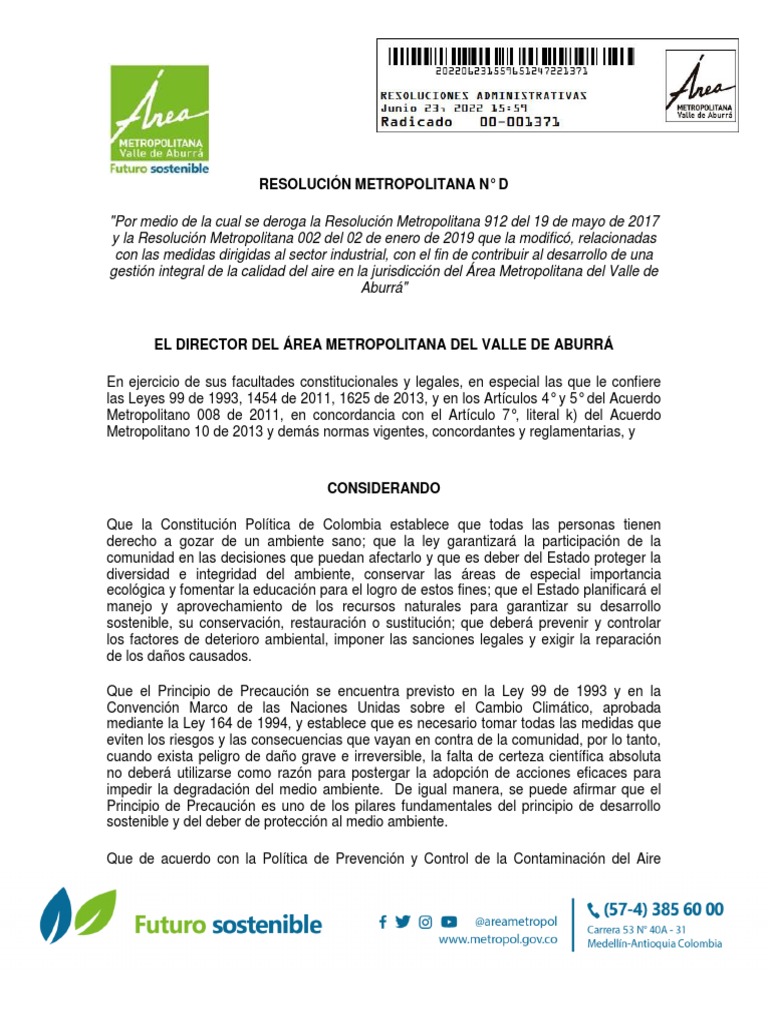 resolucion-metropolitana-1371-de-2022-pdf-la-contaminaci-n-del-aire