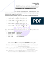 Revision Note - Matematika Kelas 11 - Rumus Jumlah Dan Selisih Sinus Dan Cosinus