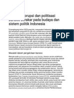 Masalah Korupsi Dan Politisasi Bansos Berakar Pada Budaya Dan Sistem Politik